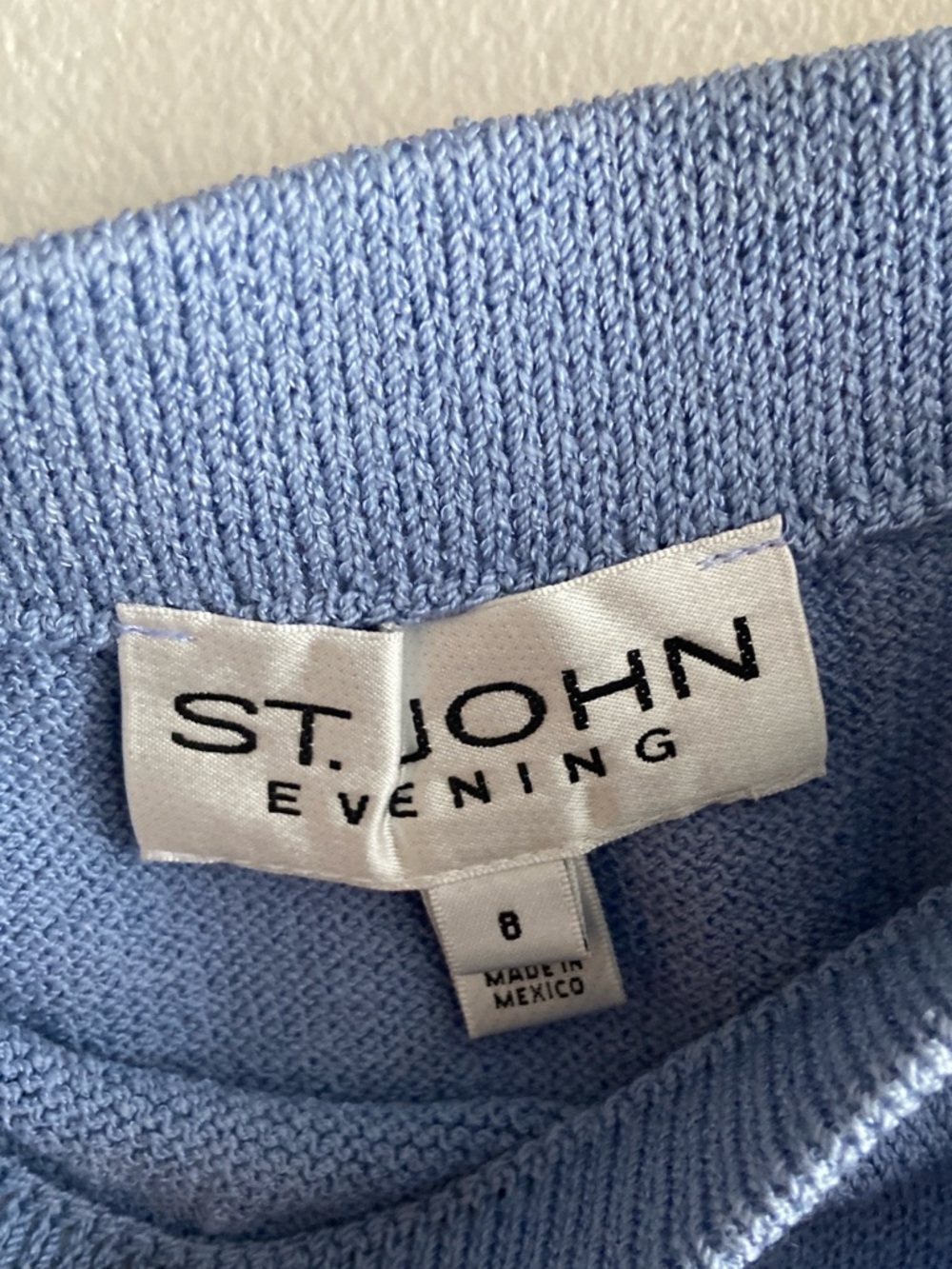 St. John Heathered Blue Knit Pencil Skirt
